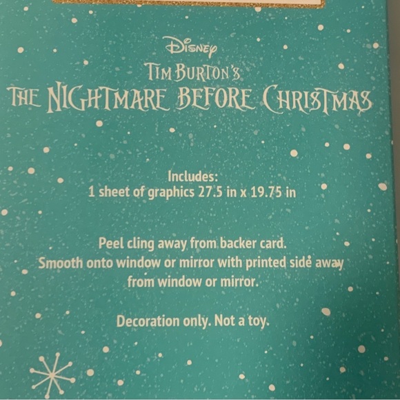 DISNEY'S THE NIGHTMARE BEFORE CHRISTMAS Christmas Peel & Stick Window Clings new - Picture 4 of 4